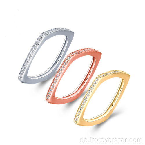 Weiße Goldplattierung Trendy Ring Silber 925